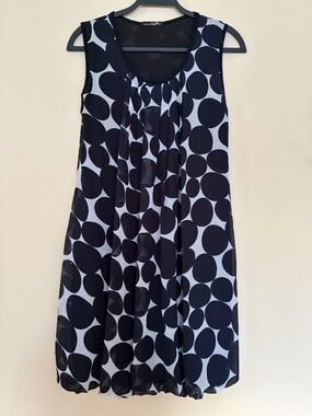 Laundry by Shelli Segal Black & White Polka Dot Sleeveless Dress – Size 2
